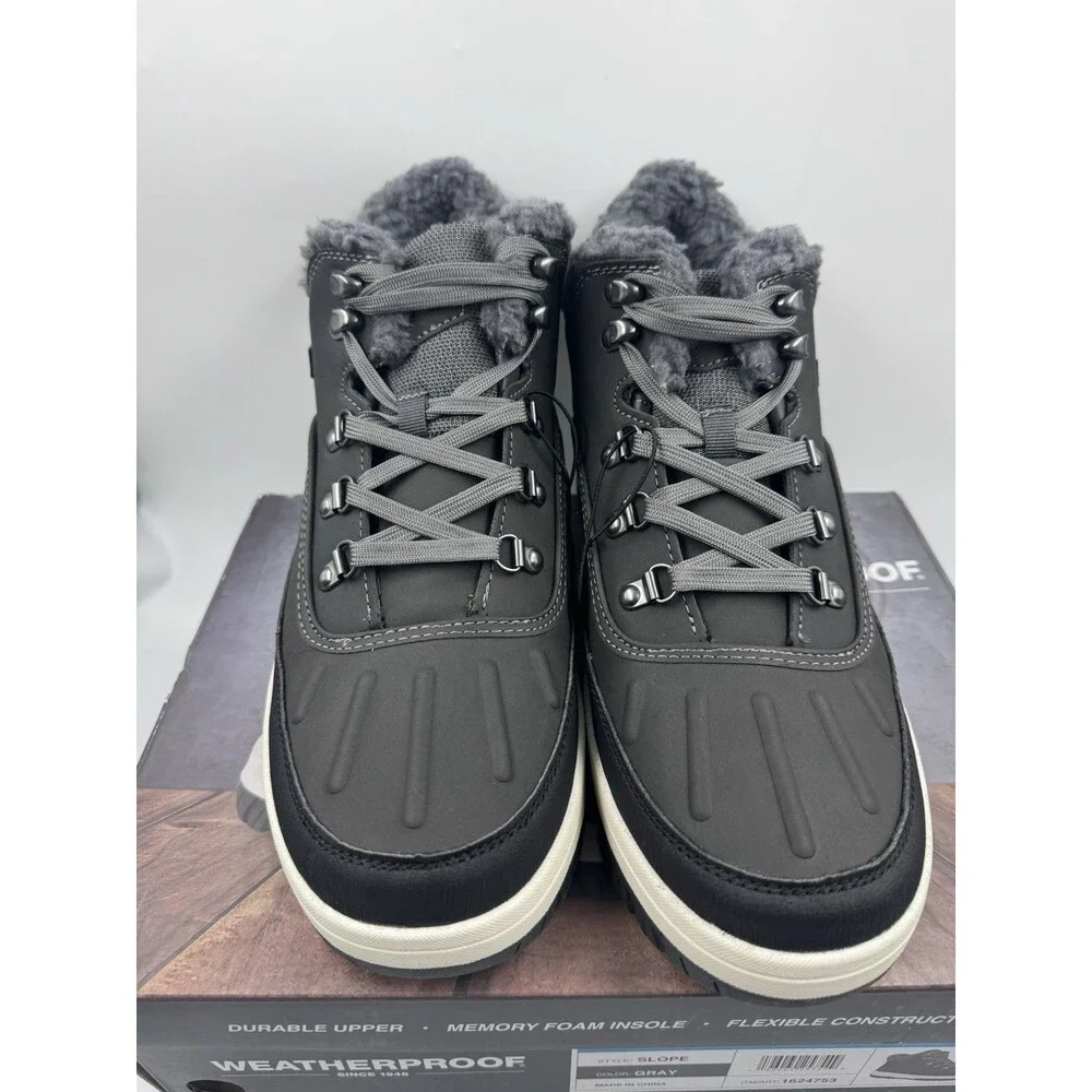 Weatherproof Men's Gray Slope Size 12 Lace-Up Sneaker Boot New